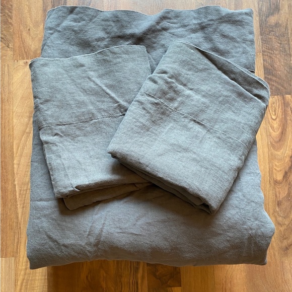 Casaluna Bedding Casaluna 0 Washed Linen Sheets King Size In Dark